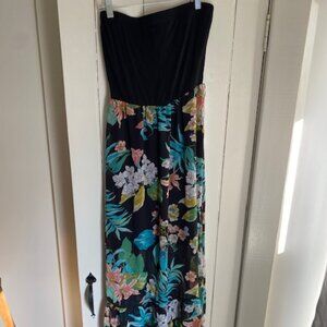 New York & Company Strapless Floral Maxi Dress